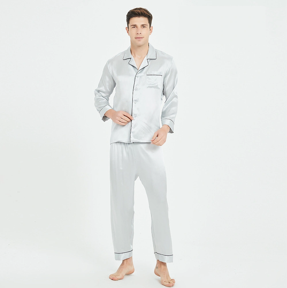 Custom Logo Men′ S Satin Pajama Set Sleepwear Loungewear Pyjama Set