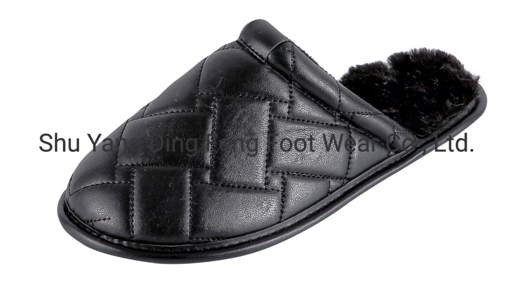 PU Embossed Flat Bottomed Indoor Slippers Non Slip and Quiet