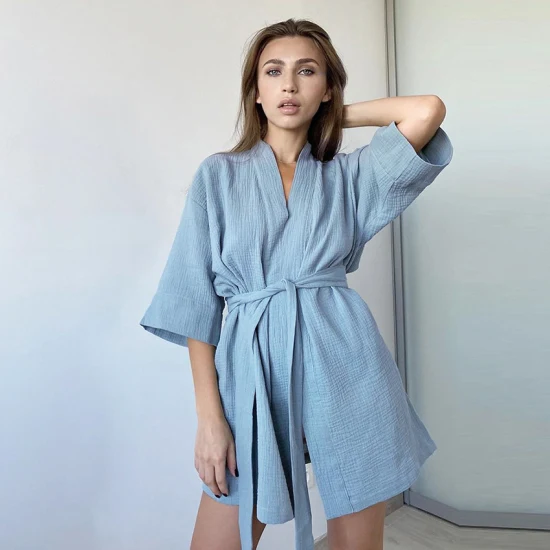 2022 nuovo arrivo maniche lunghe donna vestaglia morbida lounge wear pigiama donna pigiama vestaglia