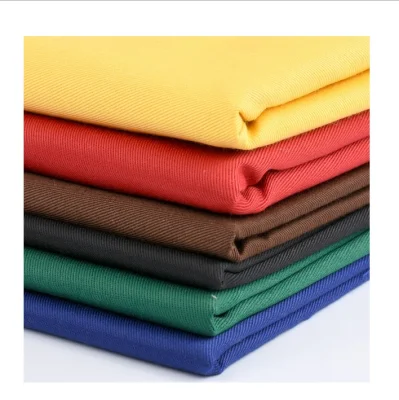 Tessuto in poliestere-cotone Tc 16*12 Tessuto tinto in twill Tessuto da lavoro per indumenti da lavoro per indumenti anti-pilling resistenti agli strizzacervelli (65% poliestere, 35% cotone)